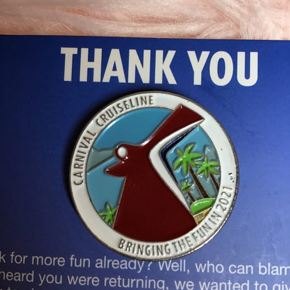 Carnival Cruise Line Blue Red Commemorative Pin Brooch 2021 - Picture 5 of 5